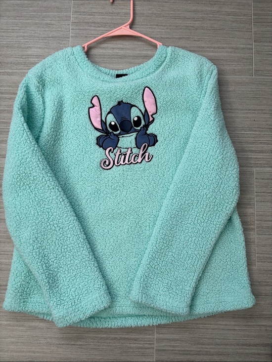 Disney Other - Disney Aqua Sherpa Pullover with Stitch Applique